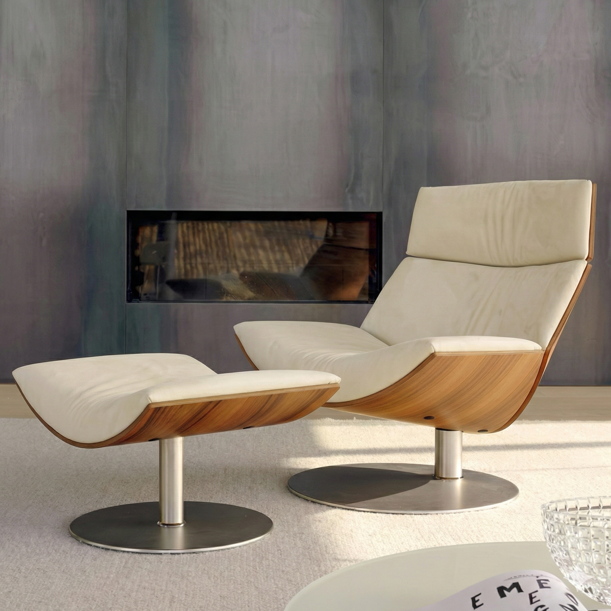 Chaise longue moderne en cuir